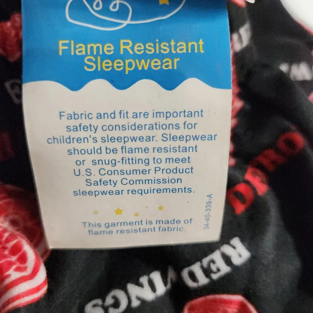Nhl Detroit Red Wings Youth Flame Resistant Sleepwear Pants L 14 16 Black 162